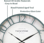 Presentime & Co 21" Farmhouse Series Wall Clock, Vintage Style, Retro Clock - Image 2
