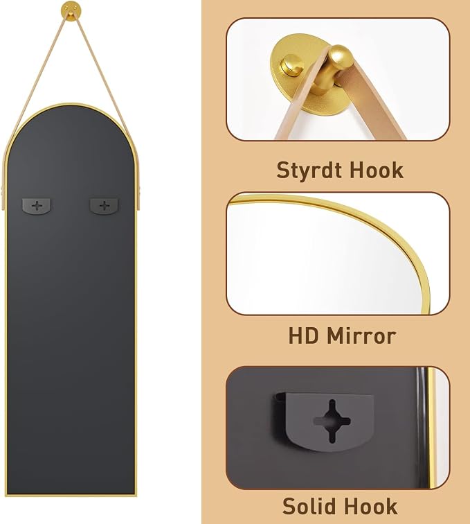 Full Length Mirror, Arched Wall Mounted Mirror, Wall Mirrors Full Length - Image 6