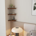 Trwcrt Corner Shelf Wall Mounted Set of 3, Floating Wall Shelves Rustic Wooden - Image 2