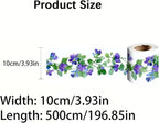 Purple Blue Floral Wallpaper Border 196x4 Inch Peel and Stick Wall Border Self - Image 4