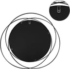 3 Set 9.5 Inch Black Circle Mirrors Wall Decor Iron Frame Wire Mirror Metal - Image 5