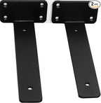 2 Pack - 6 inch Black Hidden L Shelf Bracket Iron Floating Shelf Brackets by MHMYDZ