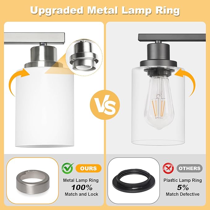 Unicozin 4-Light Bathroom Light Fixtures, Modern Brushed Nickel Vanity Light - Image 7
