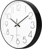 8 Inch Small Black Wall Clocks Silent Non Ticking Battery Operated - Image 5