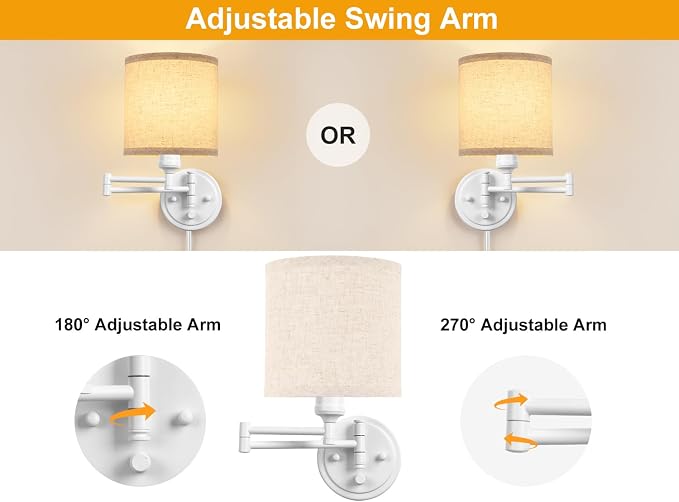 GOODATE Plug in Wall Sconces - Image 4