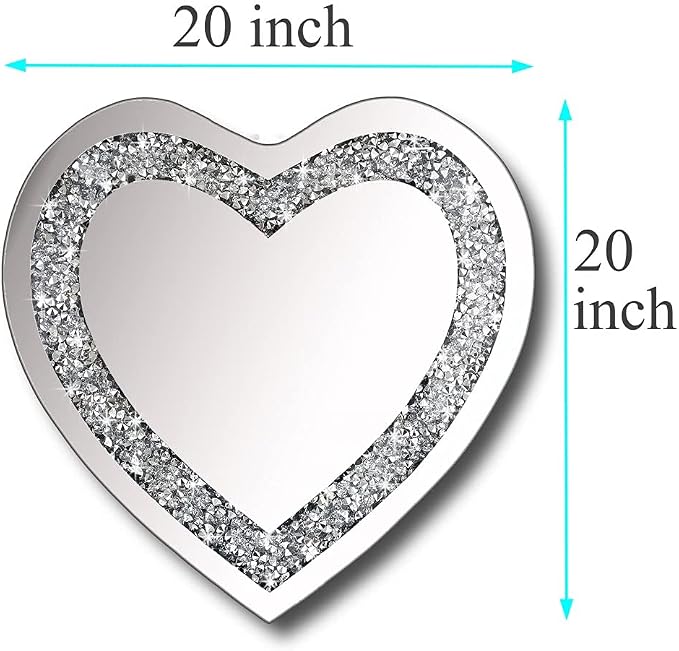 DMDFIRST Crystal Crush Diamond Heart Shaped Silver Mirror - Image 6