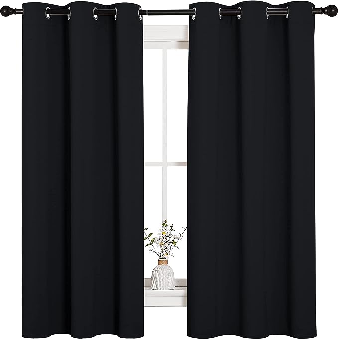 NICETOWN Halloween Pitch Black Solid Thermal Insulated Grommet Blackout by NICETOWN