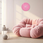 XNM Round Small Wall Clocks Battery Operated 12 Inch Pink Wall Clock - Image 4