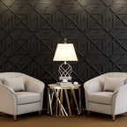 Art3d PVC 3D Wall Panel, Decorative Wall Tile in Black 12-Pack 19.7"x19.7" - Image 2
