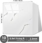 Vieshful 10pcs Peel and Stick Backsplash Tile，12"x12" Self Adhesive Marble Tile - Image 3