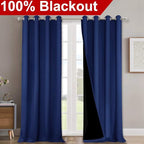 NICETOWN 100% Blackout Curtains 108 inches Long, Noise Reduction Window - Image 2