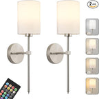 Battery Operated Wall Sconces Set of Two, Wireless Rechargeable Wall Light by KARTOOSH