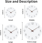 Mosewa Wall Clock 10 Inch Silent Non Ticking Battery Operated White Modern - Image 2