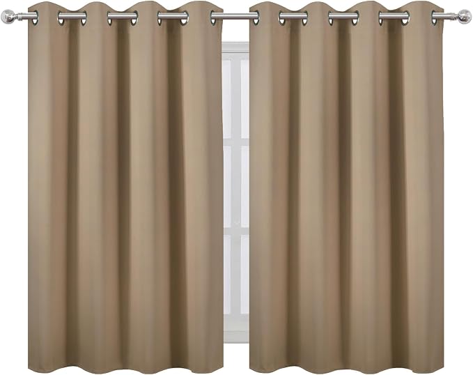 LEMOMO Natural Thermal Blackout Curtains/52 x 45 Inch/Set of 2 Panels Room - Image 2