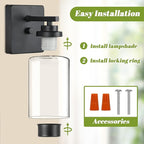 Set of 2 Wall Sconces for Bathroom, Modern Vanity Light Fixtures, Matte Black - Image 8