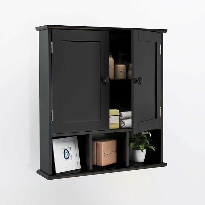 TaoHFE Black Bathroom over the Toilet Storage Cabinet, Wall Medicine Cabinet - Image 3