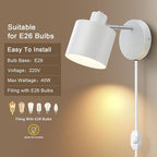 Lightess Plug in Sconce Set of Two, 350° Adjustable Dimmable Wall Light - Image 10