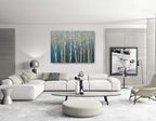 Yihui Arts Canvas Wall Art White Grey Birch Trees Branches Painting Gold Foil - Image 6