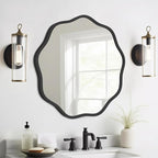 WallBeyond Round Wavy Mirror for Wall Decorative 20 inch, Modern Round Mirror by WallBeyond