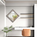 Wocred Set of 2 Farmhouse Square True Mirrors, Vintage Style Barn Wood Wall - Image 2
