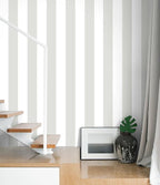Guvana 17.7"x472" Grey and White Peel and Stick Wallpaper Striped Contact Paper by Guvana