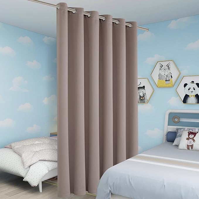 BONZER Room Divider Curtain Total Privacy Wall Noise Reducing Wide Blackout - Image 5