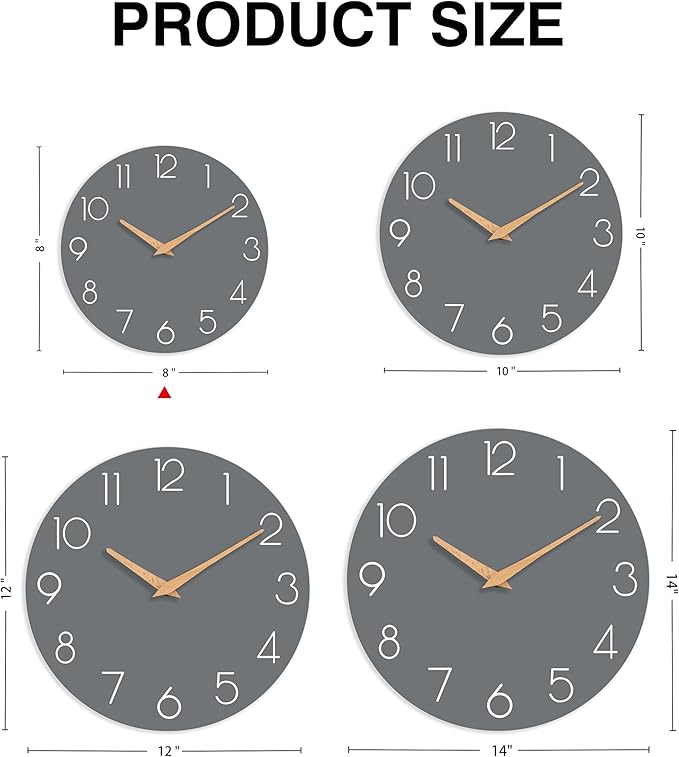 cicininc Wall Clock, Decorative Battery Operated Wall Clocks - Image 4