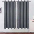 LEMOMO Blackout Curtains 66 x 72 Inch Long Grey Curtains Set of 2 Panels Room by Lemomo