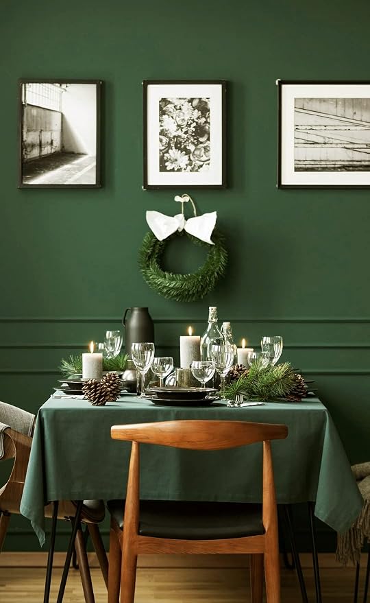 Safiyya 393"x17.7" Olive Green Peel and Stick Wallpaper Dark Green Contact - Image 2