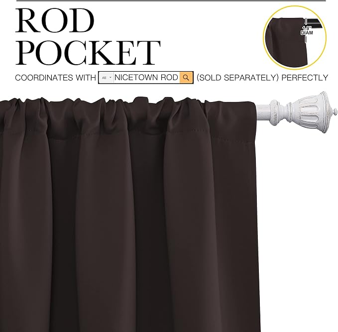 NICETOWN Blackout Curtain Panels 72 inches - Image 3