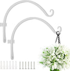 FEED GARDEN 2 Pack 12 Inch Hanging Plant Bracket Wall Hooks Decorative Plant - Image 7