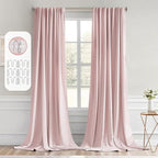 MIULEE Baby Pink Back Tab Blackout Curtains 96 Inch Long 2 Panels Set by MIULEE