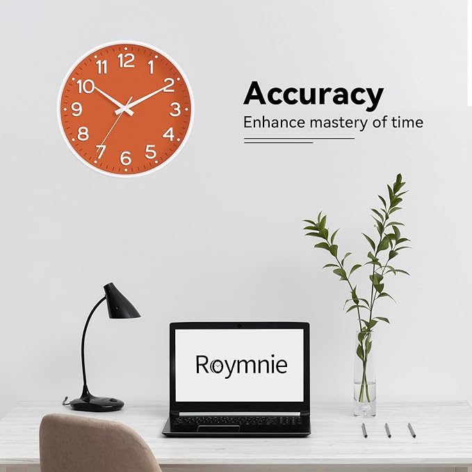 Roymnie Wall Clock, Silent Wall Clocks Battery Operated 8 Inch-Modern Non - Image 7