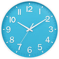 HZDHCLH Wall Clocks Battery Operated, Wall Clock Blue and White 8 inch Wall by HZDHCLH