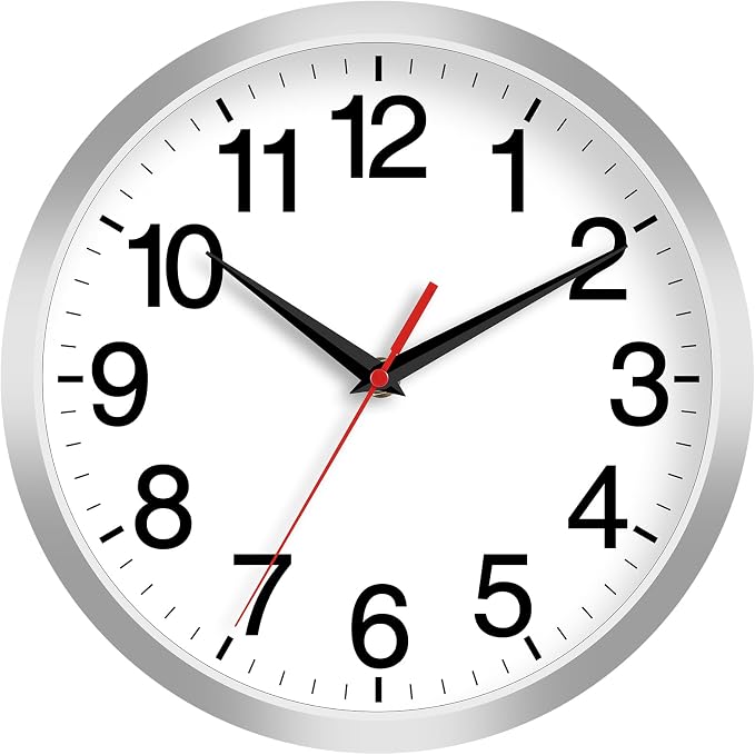 Rohioue Wall Clock Modern 10 Inch Battery Operated Silent Non Ticking Analog by RohioueWallClock
