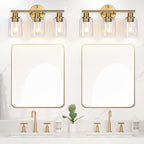 3-Light Gold Bathroom Light Fixtures, Modern Bathroom Vanity Light - Image 6