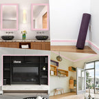 CRASPIRE 88 x 3in Crown Molding Peel and Stick 3D Flexible Foam Wall Trim Pink - Image 4