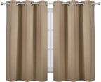 LEMOMO Natural Blackout Curtains/38 x 54 Inch/Set of Two Panels Grommet Living - Image 2