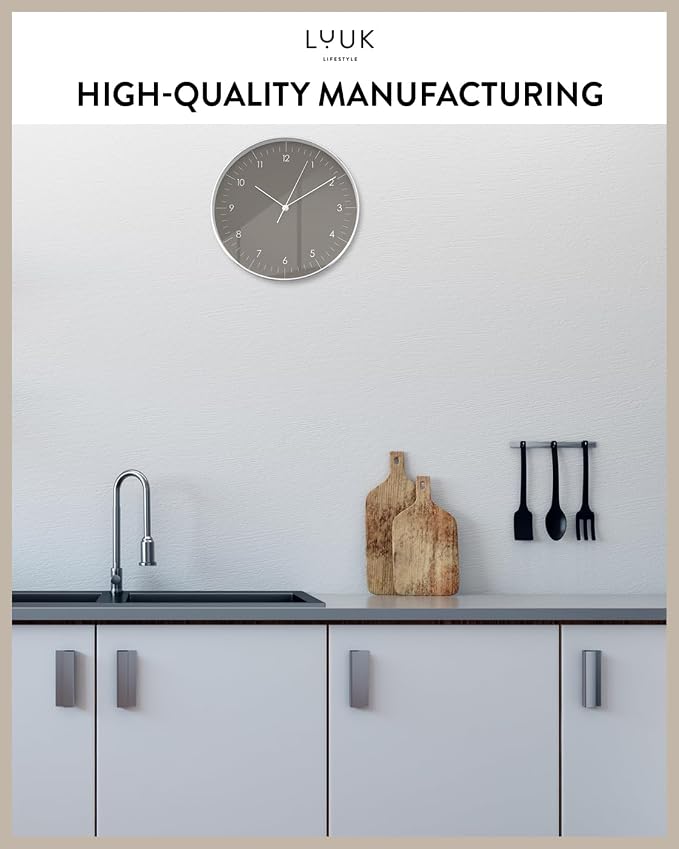 LUUK LIFESTYLE Silent Quartz Wall Clock, Nordic and Minimalist Design, Interior - Image 6