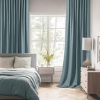 MIULEE Greyish Blue Back Tab Blackout Curtains 120 Inch Long 2 Panels Set - Image 2