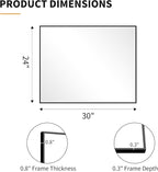 KOCUUY Black Mirror, 24x30 Inch Rectangle Bathroom Mirror - Image 11