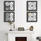 Wocred Set of 4 Mirrors Square Wall Mirror, Gorgeous Rustic Farmhouse Accent - Image 5