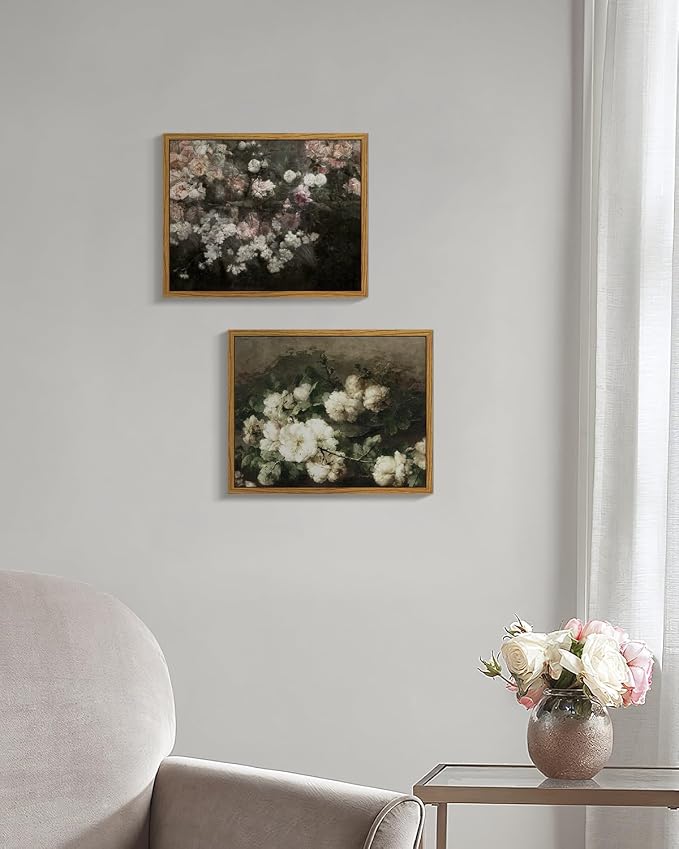 InSimSea Framed Canvas Wall Art, Vintage Country Garden in May Flower Wall Art - Image 4