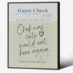 Black Framed Wall Art Posters Trendy Kitchen Guest Check Prints Chef Was Cute by PDFI