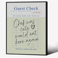 Black Framed Wall Art Posters Trendy Kitchen Guest Check Prints Chef Was Cute by PDFI