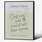 Black Framed Wall Art Posters Trendy Kitchen Guest Check Prints Chef Was Cute by PDFI