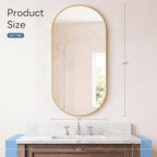 Sweetcrispy 24" x 48" Gold Bathroom Mirror - Image 3