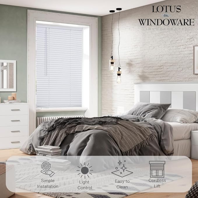 LOTUS & WINDOWARE Cordless Mini Blind, 58.5" Wide x 48" Long - Image 3