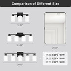 FonmYim Black Bathroom Light Fixtures, 3-Light Modern Vanity Light Over Mirror - Image 5