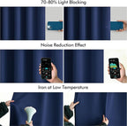 MIULEE Navy Blue Back Tab Blackout Curtains 120 Inch Long 2 Panels Set - Image 5
